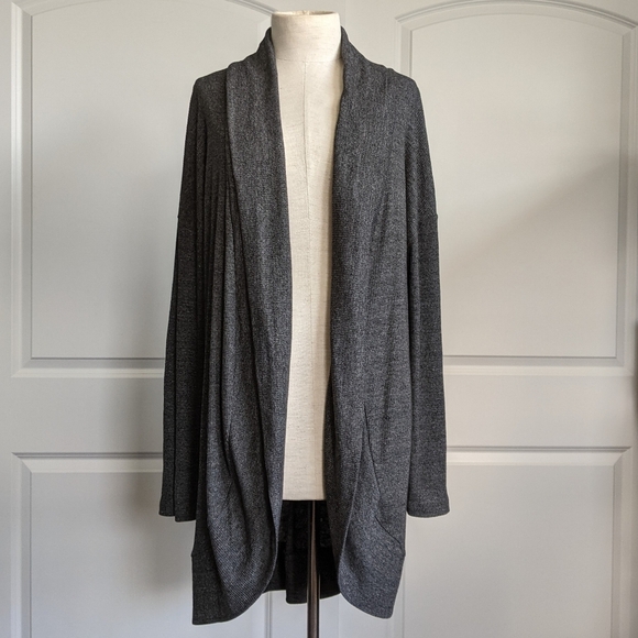 Cosabella Cadenza Robe Open Front Shawl Collar Cotton Mid-Thigh Charcoal M NWT - Picture 3 of 12